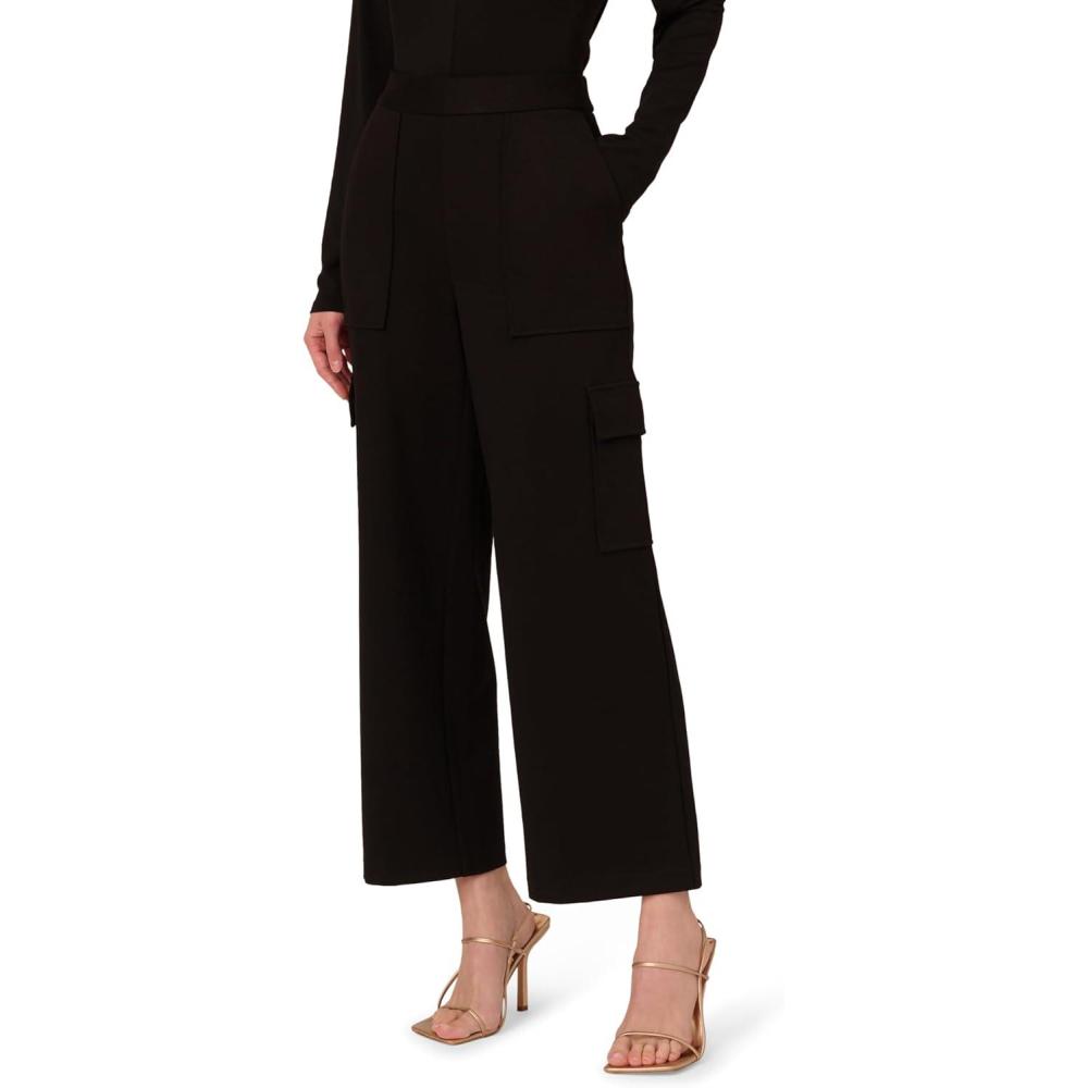 imageAdrianna Papell Womens Ponte Knit Cargo Pull on PantBlack