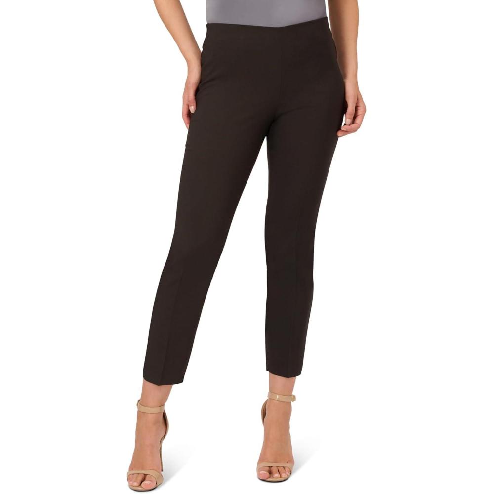 imageAdrianna Papell Womens Solid BiStretch Pullon PantBlack