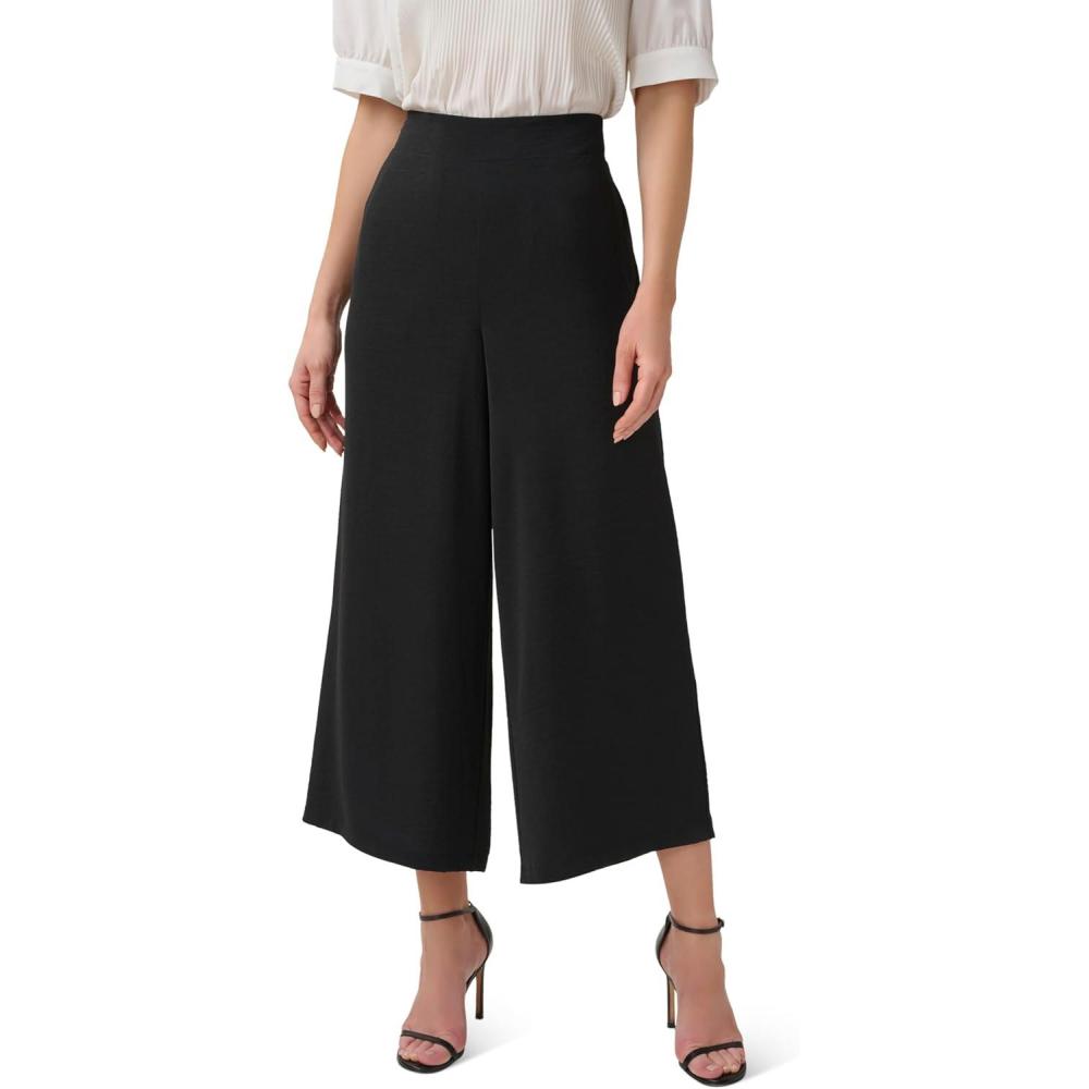 imageAdrianna Papell Womens Textured Satin Pull on PantBlack