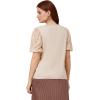 Adrianna Papell Women’s 3/4 Floral Burnout Sleeve V-Neck Sweater(Champagne Blush)