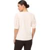Adrianna Papell Women’s 3/4 Floral Burnout Sleeve V-Neck Sweater(Ivory)