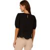Adrianna Papell Women’s Airflow Eyelet Embroidered Woven Crop Top(Black)