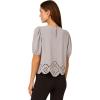 Adrianna Papell Women’s Airflow Eyelet Embroidered Woven Crop Top(Silver Mist)
