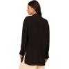 Adrianna Papell Womens Airflow Woven Button Down Top W/Side Slits(Black)