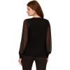 Adrianna Papell Womens Clip Dot Long Sleeve Sweater(Black)