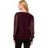 Adrianna Papell Womens Clip Dot Long Sleeve Sweater(Plum)