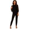 Adrianna Papell Women’s Clip Dot Sleeve Twofer Sweater(Black)