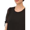 Adrianna Papell Women’s Clip Dot Tie Sleeve Solid Top(Black)