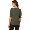 Adrianna Papell Women’s Elbow Smocked Sleeve and Shoulder Printed Top(Deep Forest Animal Ditsy)