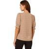 Adrianna Papell Women’s Elbow Smocked Sleeve and Shoulder Printed Top(Sand Animal Ditsy)