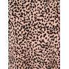 Adrianna Papell Women’s Elbow Smocked Sleeve and Shoulder Printed Top(Tan Shadow Leopard)