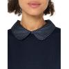 Adrianna Papell Womens Hammered Satin Collar Twofer(Navy W/ Navy/Ivory Mini Dot)