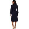 Adrianna Papell Women’s Long Sleeve Wrap Midi Dress(Blue Moon)