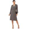Adrianna Papell Women’s Long Sleeve Wrap Midi Dress(Hunter Semi Circle Interlock)