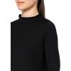 Adrianna Papell Women’s Mock Neck Step Hem Sweater(Black)