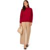 Adrianna Papell Women’s Mock Neck Step Hem Sweater(Cranberry)