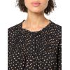 Adrianna Papell Women’s Pintuck Button Down Blouse(Black/Camel Classic Hearts)