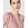 Adrianna Papell Women’s Pintuck Button Down Blouse(Blush/Black Classic Hearts)