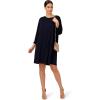 Adrianna Papell Women’s Pleated Knit Crew Neck Dress(Blue Moon)