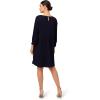 Adrianna Papell Women’s Pleated Knit Crew Neck Dress(Blue Moon)