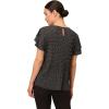 Adrianna Papell Womens Pleated Knit Double Sleeve Top(Black Blowing Leaf)