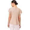 Adrianna Papell Womens Pleated Knit Double Sleeve Top(Champagne/Black Scatter Seed)