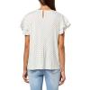 Adrianna Papell Womens Pleated Knit Double Sleeve Top(Ivory Ditsy Foulard)