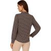 Adrianna Papell Women’s Print Collared V-Neck Knit Top(Hunter Semi Circle Interlock)
