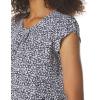 Adrianna Papell Women’s Printed Petal Sleeve Knit Top(Navy/White Mini Garden)