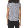 Adrianna Papell Women’s Printed Petal Sleeve Knit Top(Navy/White Mini Garden)