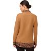 Adrianna Papell Womens Printed Woven Collar Twofer(Camel W/ Basic Cheetah)