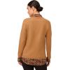 Adrianna Papell Womens Printed Woven Collar Twofer(Camel W/ Basic Cheetah)