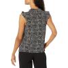 Adrianna Papell Womens Ruffle Mock Neck Tank(Black Abstract Spots)