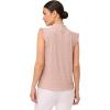 Adrianna Papell Womens Ruffle Mock Neck Tank(Champagne Blowing Leaf)