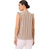 Adrianna Papell Womens Ruffle Mock Neck Tank(Champagne Blush Contrast Stripe)