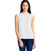 Adrianna Papell Womens Ruffle Mock Neck Tank(Ivory Basic Dot)
