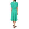 Adrianna Papell Womens Ruffle Neck Short Sleeve Dress(Emerald Scattered Leaf)
