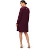 Adrianna Papell Women’s Shirred Top Ruffle Neck Dress(Plum)