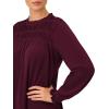 Adrianna Papell Women’s Shirred Top Ruffle Neck Dress(Plum)
