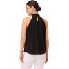 Adrianna Papell Womens Solid Knit Halter Twist Neck Top(Black)