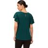 Adrianna Papell Women’s Solid Pleat Double Sleeve Top(Evergreen)