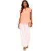 Adrianna Papell Women’s Solid Short Ruffle Sleeve Popover Blouse(Apricot Sorbet)