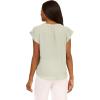 Adrianna Papell Women’s Solid Short Ruffle Sleeve Popover Blouse(Icy Sage)