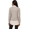 Adrianna Papell Women’s Solid V-Neck Twofer Sweater(Heather Grey/Ivory)