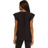 Adrianna Papell Women’s Solid Woven Airflow Flutter Sleeve Top(Black)
