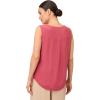 Adrianna Papell Women’s Solid Woven Dobby Dot Sleeveless V-Neck Top(Rose)