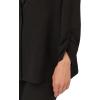 Adrianna Papell Women’s Tall Size Ruched 3/4 Sleeve One Button Notch Blazer(Black)
