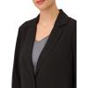 Adrianna Papell Women’s Tall Size Ruched 3/4 Sleeve One Button Notch Blazer(Black)
