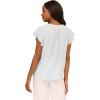 Adrianna Papell womens Solid Short Ruffle Sleeve Popover Blouse(Snow Globe)