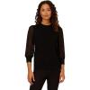 Adrianna Papell Women’s Clip Dot Sleeve Twofer Sweater(Black)